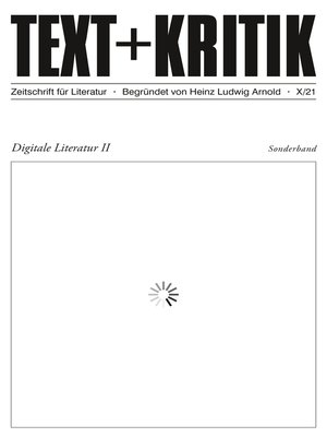 cover image of TEXT + KRITIK Sonderband --Digitale Literatur II